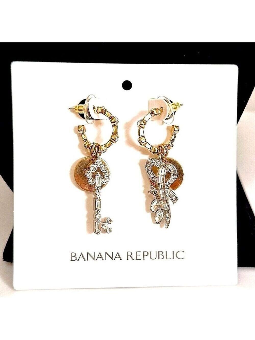 BANANA REPUBLIC ‘Key To Glamour’ Two-Tone Charm Earrings | NWT